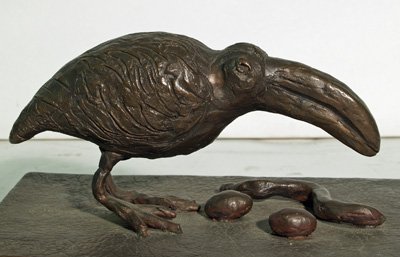 Early 20th c. Bronze DoDo Bird on wood base - 2