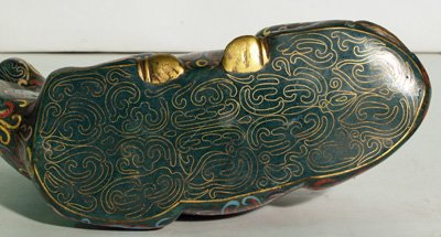 Pair Antique cloisonne lidded camels - 3