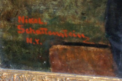Gilt framed portrait of woman artist signed - 4