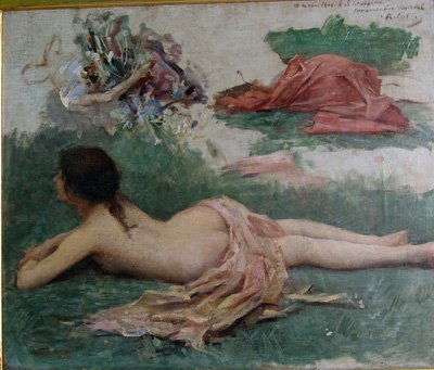 Oil painting Nude signed Raphael Collin