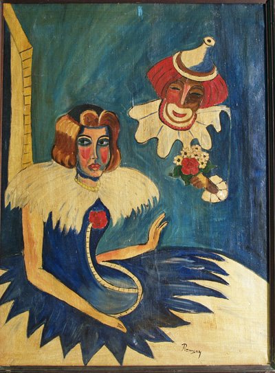 Early 20th c. oil painting on canvas signed Remsey