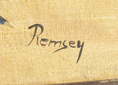Early 20th c. oil painting on canvas signed Remsey - 2