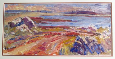 Watercolor Nova Scotia Seascape signed H. Weld