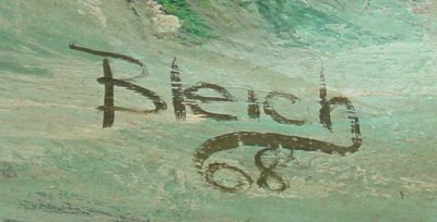 Oil painting on board signed Bleich '68 - 3