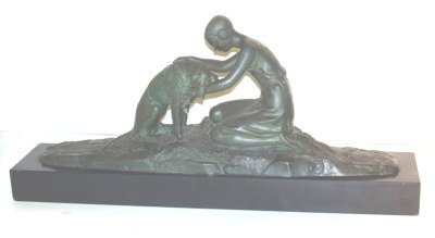 Art Deco bronze grouping signed H. Fady