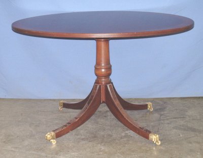 Mahogany center table with satinwood banding
