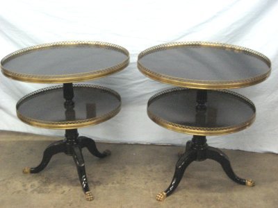 Pair Directoire style gueridon tables by Nordiska