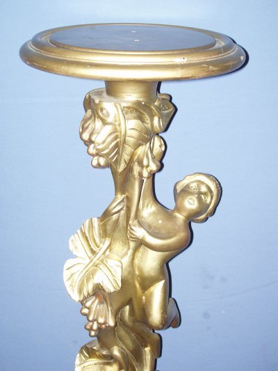 Gilded gesso & wood pedestal - 2