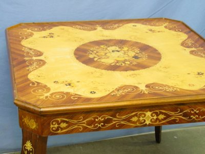 Italian satinwood & walnut inlaid games table - 2