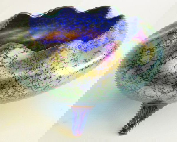 Loetz centerpiece bowl: Approx. 5" x 9.5"