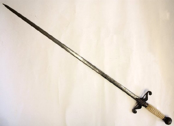 American Lodge sword with bone handle: Philadelphia maker, Lambert & Son. Approx. 30" L
