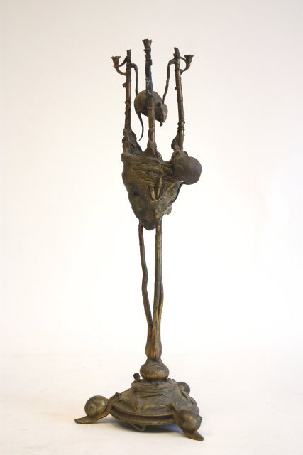 Bronze grotesque sculpture signed Cain: "Rats". Missing top. On base. Approx. 19" H. From the Estate of a Staten Island gentleman.