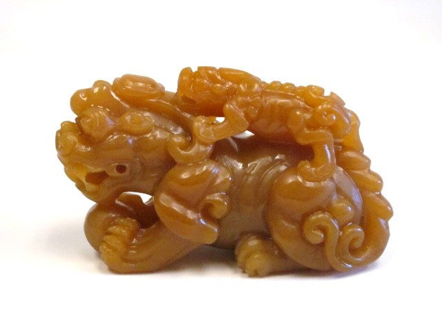 Tang Wang carved stone: Approx. 3" H