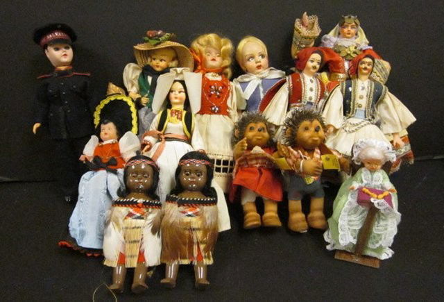 Group of International dolls: From New Zealand, Greece & Salvation Army doll. Approx. 13 dolls. Contents of the Brooklyn Heights Montague Terrace estate of J. Victor Herd & his wife Pauline Hoffman Herd