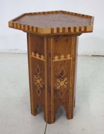 Moroccan inlaid octagonal taboret table: Approx. 23" H x 16" W