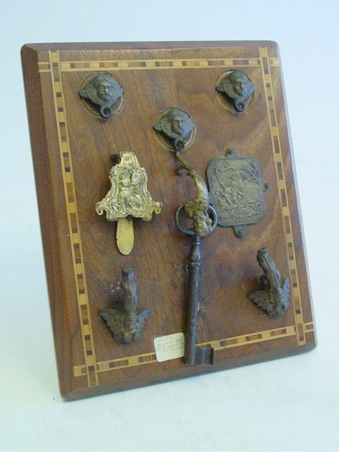 Assorted lot of bronze pieces & antique key: From the estate of Carl Freed of K. Gluck Selig Antiques, mid-town Manhattan dealer.