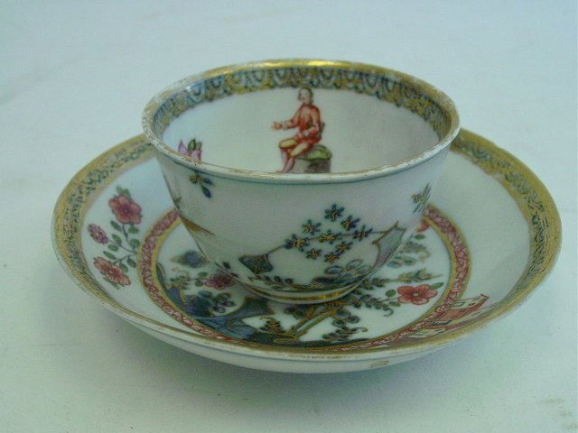 Sm18th c. early Marcolini Meissen cup & saucer: Small flake on top. Approx. 2" H x 3" W From the estate of Carl Freed of K. Gluck Selig Antiques, mid-town Manhattan dealer.