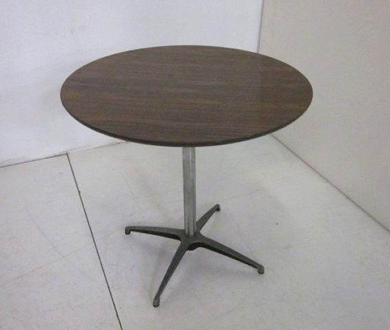 Rosewood laminate dinette table & 4 chrome chair: From the estate of Carl Freed of K. Gluck Selig Antiques, mid-town Manhattan dealer.