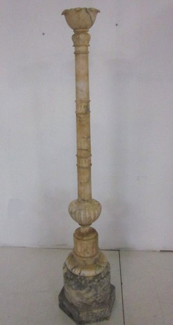 Alabaster floor torchiere: Approx. 5.5" H