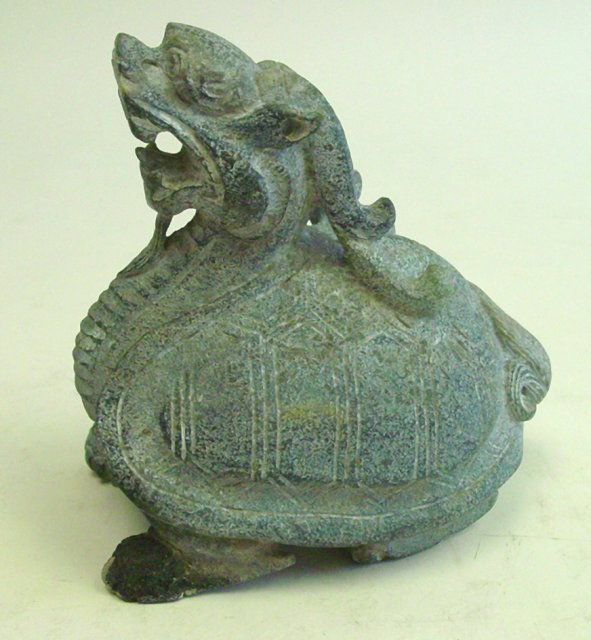 Rare jade "Turtle with Dragon Head": Approx. 6" H x 5.5"