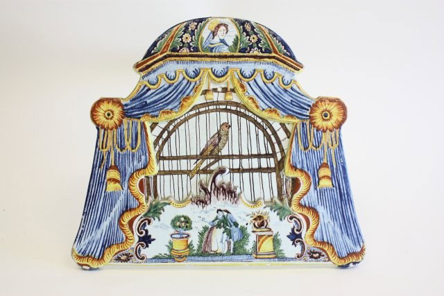 Antique Faience plaque: Approx. 14 1/2" W x 15" H.