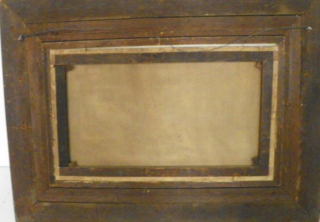 19thc Mountain Landscape with House oil painting - 3
