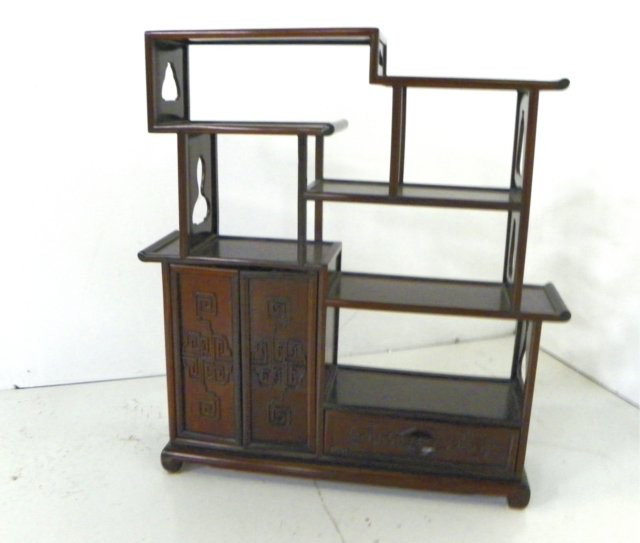 Miniature wooden display stand: Approx. 27.25" H x 25" W x 6.5" D. Please read our terms of sale.