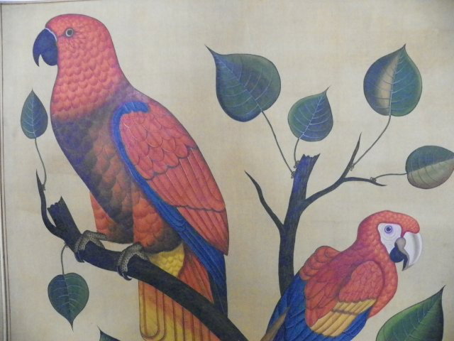 Pair Bird oil paintings - 3