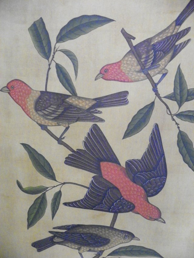 Pair Bird oil paintings - 4