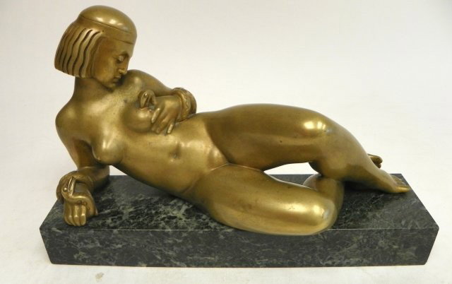 Egyptian woman with snakes bronze sculpture
