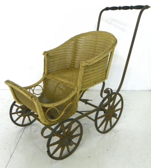 Antique wicker doll carriage F.A. Whiting Co Mass: Please read our terms of sale.
