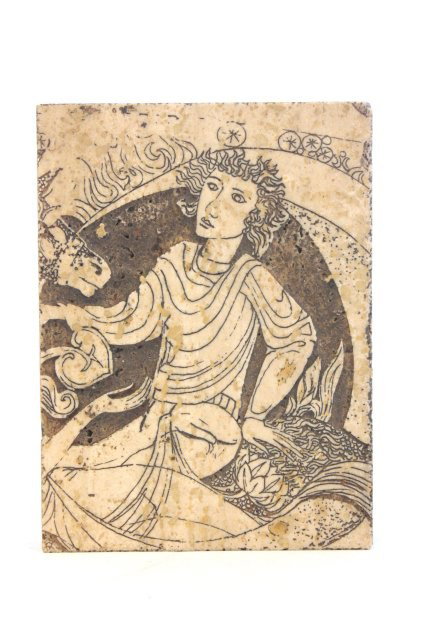 Antique limestone printing block erotic: From a Greenwich, CT estate. Please read our terms of sale.