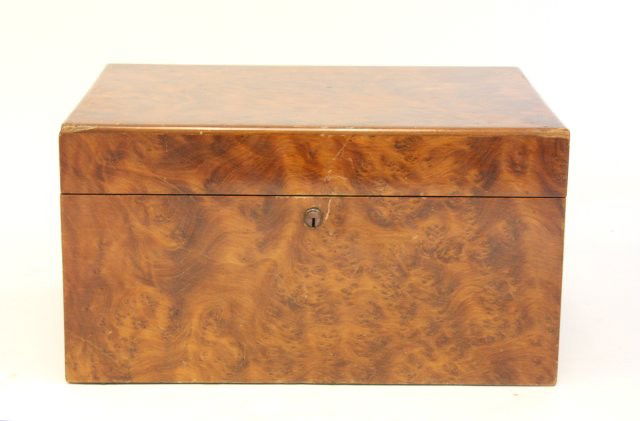 Alfred Dunhill burled walnut humidor: From a Darien, CT estate. Please read our terms of sale.
