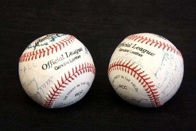 2 Negro League baseballs: Signed by various players, including: Buck Leonard, Josh Gibson, Monte Irvin & others. No C of A.