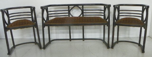 3 piece JD Kohn bentwood Viennese parlor set: Ca. 1890