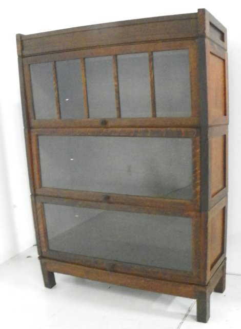 440 Mission Oak 3 Stack Lawyers Bookcase Lundstrom