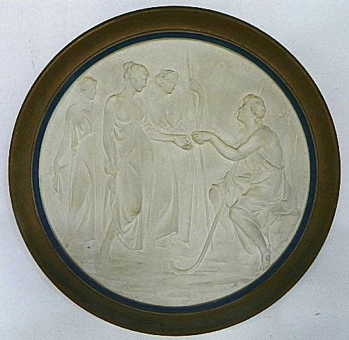 Figural plaster plaque: Approx. 34" Diam.