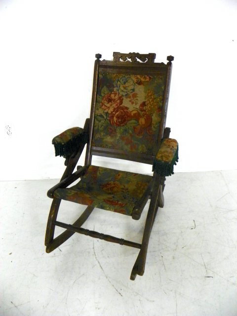 Victorian Eastlake tapestry folding chair: Victorian Eastlake tapestry folding chair