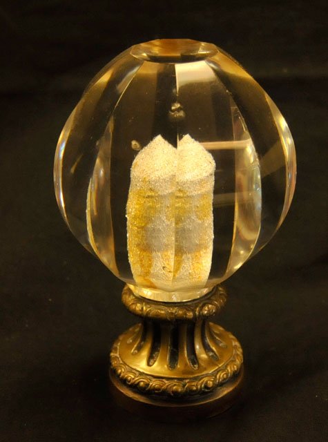 Crystal Newel post on brass mount: Approx. 6.5" H. Please read our terms of sale.