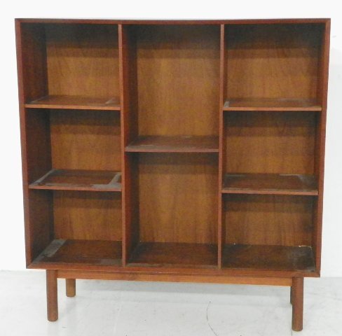 Danish Modern John Stuart bookcase: Made in Denmark, 2 pieces. Approx. 35.5" x 10.5" x 37.5". From a Fort Lee, NJ estate. Please read our terms of sale.