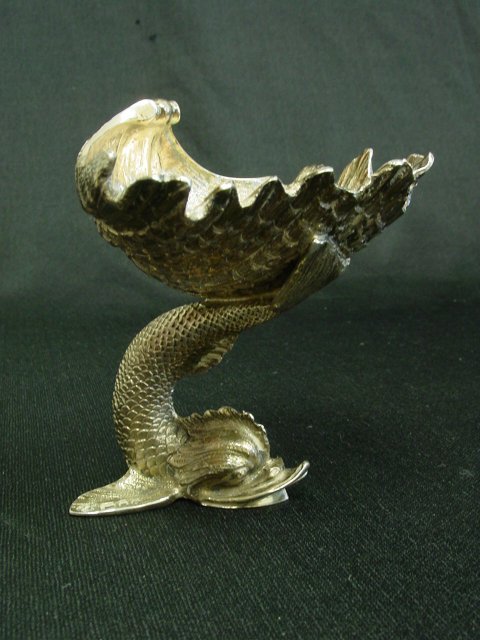 Sterling silver dish signed &hallmarked "Asprey": "Dolphin".