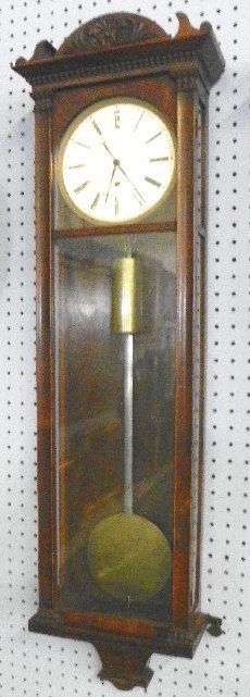 Single weight driven wall clock: Ca. 1850.
