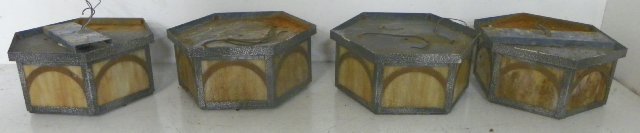 4 slag glass ceiling mount lighting fixtures: Approx. 15" x 7.25".