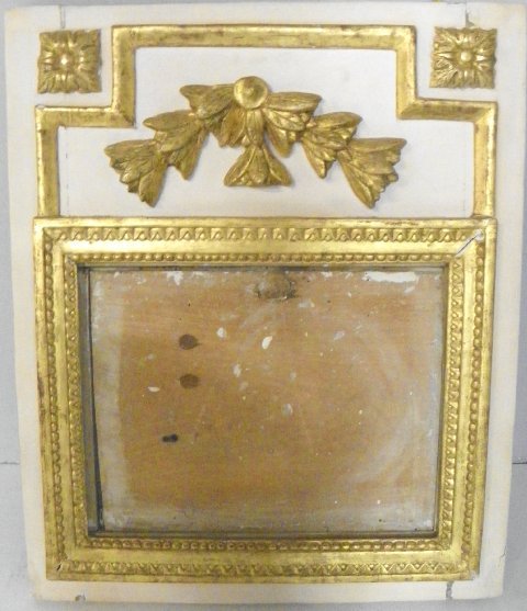 19th c. paint decorated trumeau frame for mirror: Dove tailed top. Approx. 22" H x 18" W Please read our terms of sale.