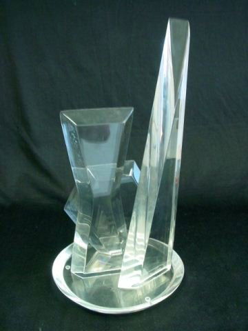Lucite sculpture signed Van Teal: Approx. 18.5" x 9.75". Please read our terms of sale.