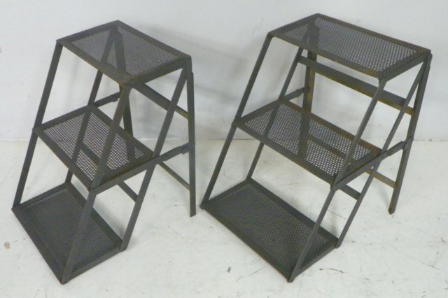 Pair industrial fold out library step ladders: Pair industrial fold out library step ladders