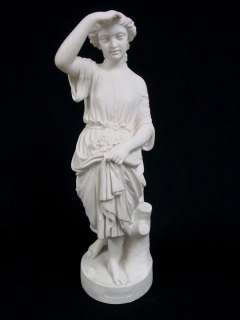 Copeland Parian figure "Sunshine": Sculpted by WIlliam Brodie. Approx. 20.25" H Please read our terms of sale.