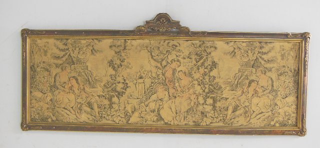 Framed needlepoint ca. 1920's: Approx. 25" H x 59.5" W.