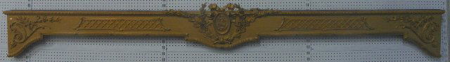 19th c. giltwood & gesso cornice: Approx. 147" L.