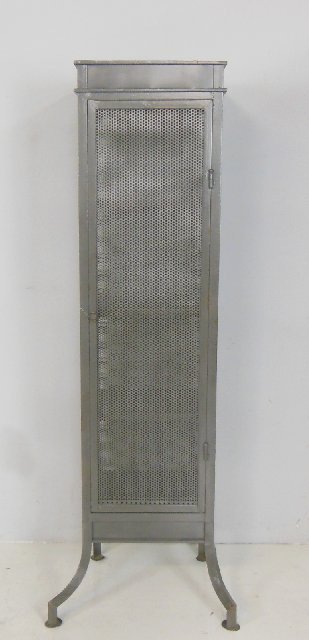 Industrial metal cabinet with metal shelves: Approx. 6' x 17.25" x 15" D.